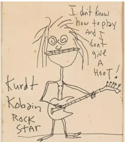 caricature of Kurt Cobain
