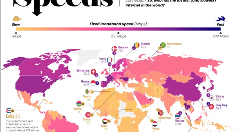 Here's a map of the world's fastest and slowest internet speeds | Alan ...