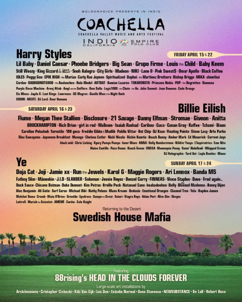 2022 Coachella line-up poster