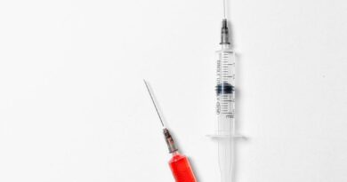 syringes on white background