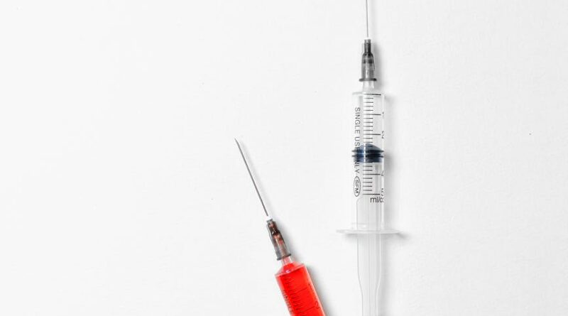 syringes on white background