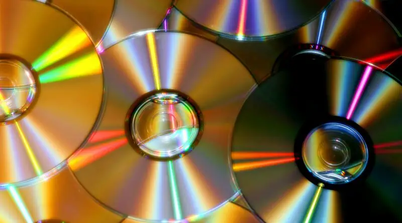 close up of compact discs
