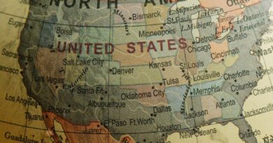 american countries in a world map