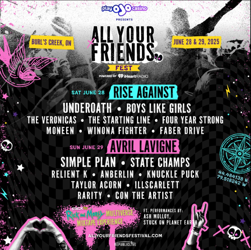 A report on the 2025 All Your Friends Festival featuring Simple Plan, Rise Against, Avril Lavigne and more